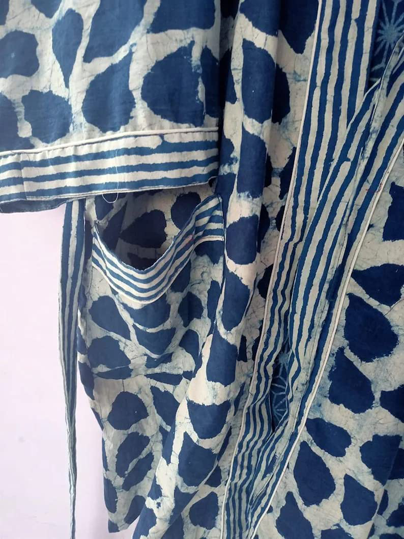 Short Size Indian Handmade Kimono Japanese Kimono Robes Kimono Cardigan Beach Wear Robes Cotton Kimonos Swim Wear Kimonos Indigo Kimono by RANJANACRAFT. (40 Inch Length US Women'S Letter) Apparel & Accessories > Clothing > Sleepwear & Loungewear > Robes Generic   