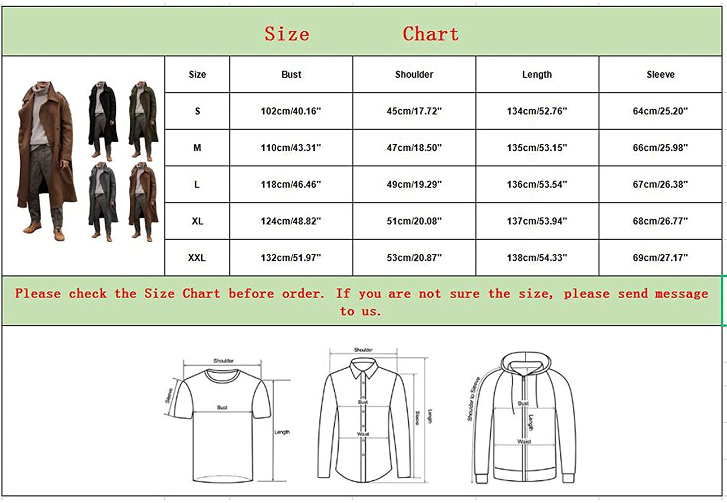 Merthy Mens Winter Warm French Woolen Trench Coats Long Sleeved Turn-Down Collar Double Breasted Business Long Pea Coat Apparel & Accessories > Clothing > Underwear & Socks > Shapewear Merthy   