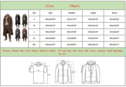 Merthy Mens Winter Warm French Woolen Trench Coats Long Sleeved Turn-Down Collar Double Breasted Business Long Pea Coat Apparel & Accessories > Clothing > Underwear & Socks > Shapewear Merthy   