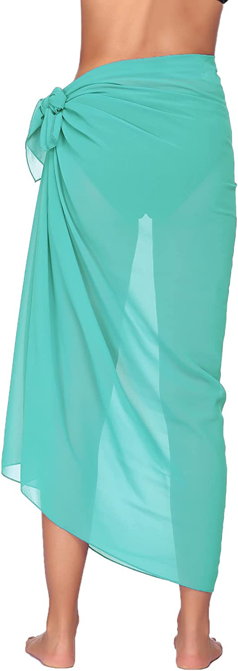 Ekouaer Sarong Swimsuit Coverup for Women Chiffon Long Beach Tie Wrap Skirt Sexy Bikini Sheer Scarf Bathing Suit Bottom Apparel & Accessories > Clothing > Swimwear Kylie Max   