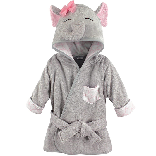 Hudson Baby Unisex Baby Cotton Animal Face Bathrobe, Pretty Elephant, One Size Apparel & Accessories > Clothing > Sleepwear & Loungewear > Robes Kylie Max   
