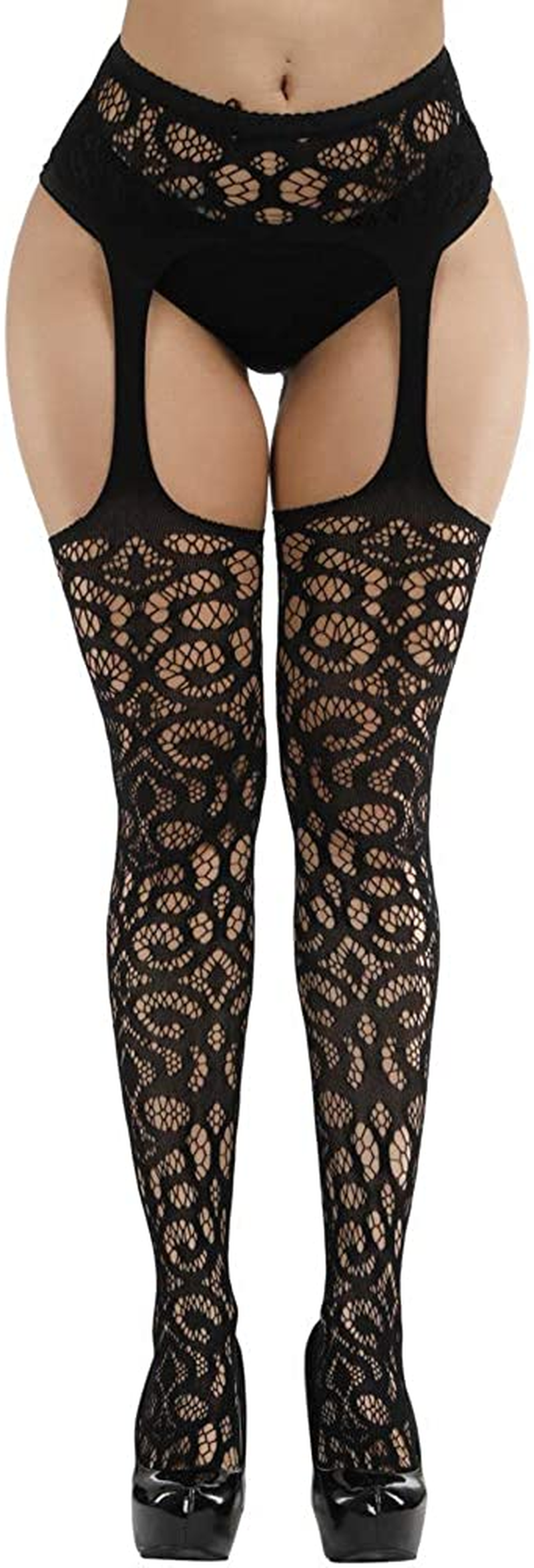 PERAMBRY Women'S Fishnet Tights High Waist Fishnet Tights Black Fishnet Stockings Mesh Fishnet Apparel & Accessories > Clothing > Underwear & Socks > Shapewear PERAMBRY Blakc-1112  