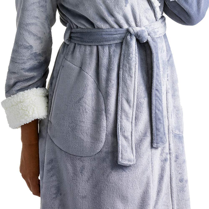 Softies Women'S Plush Sherpa Robe with Contrast Trim Apparel & Accessories > Clothing > Sleepwear & Loungewear > Robes Kylie Max   
