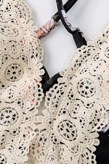 CUPSHE Women'S Ladies Vintage Lace Bikini Sets Beach Swimwear Bathing Suit Apparel & Accessories > Clothing > Swimwear Kylie Max   