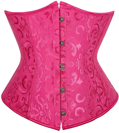 Frawirshau Women'S 9427 Lace up Boned Underbust Waist Trainer Corset Apparel & Accessories > Clothing > Underwear & Socks > Lingerie frawirshau Rose Red -9427 Waist:40"-41"/6XL 