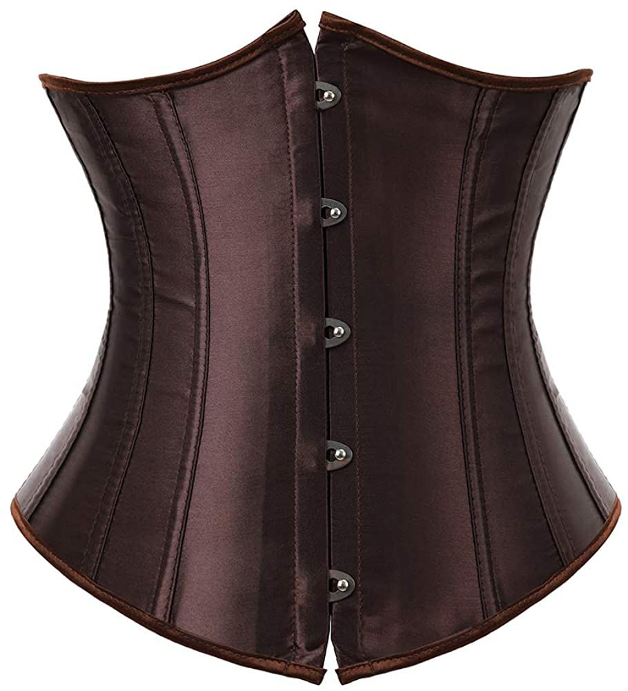 Frawirshau Women'S 9427 Lace up Boned Underbust Waist Trainer Corset Apparel & Accessories > Clothing > Underwear & Socks > Lingerie frawirshau Brown-7055 Waist: 34"-35"/3XL 
