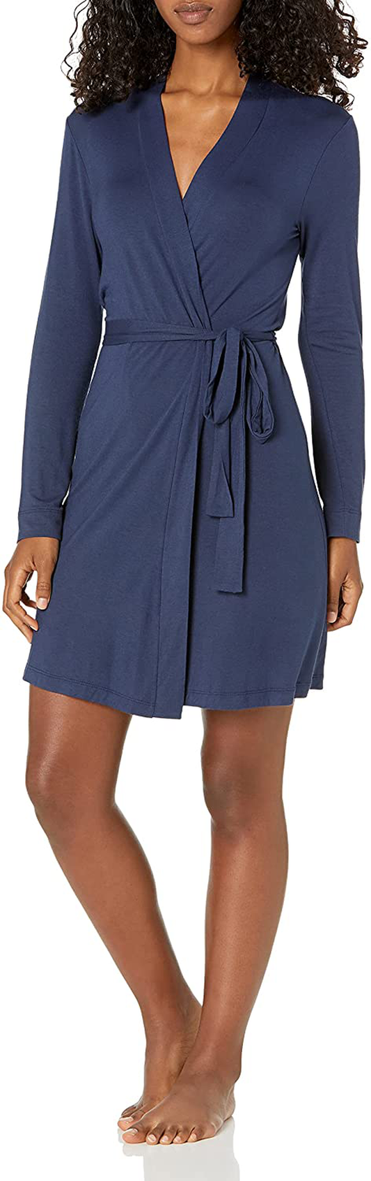 Josie by Josie Natori Womens Modal Knit Wrap Apparel & Accessories > Clothing > Sleepwear & Loungewear > Robes Josie By Josie Natori Midnight Navy Small 
