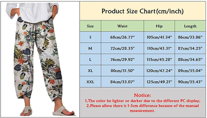 Burband Womens Floral Print Boho Yoga Pants Elephant Linen Harem Pants Wide Leg Work Trousers Palazzo Lounge Hippie Clothes Apparel & Accessories > Clothing > Underwear & Socks > Shapewear Burband   