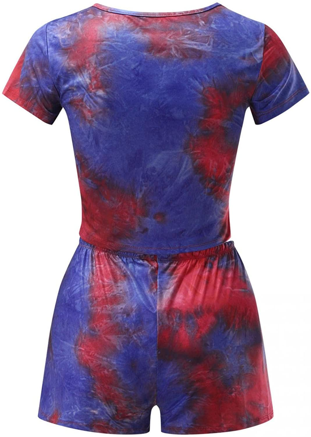 Burband Womens 2 Piece Short Lounge Sets Short Sleeve Summer Crop Top and Biker Shorts Active Tracksuits Jogger Sweatsuits Apparel & Accessories > Clothing > Underwear & Socks > Shapewear Burband   
