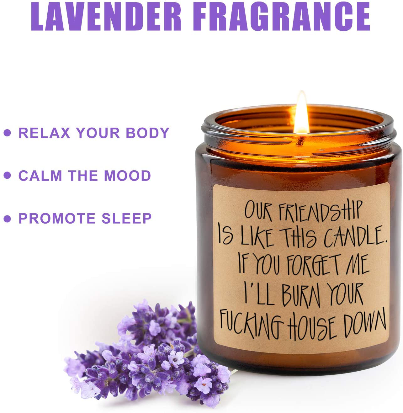 GSPY Lavender Scented Candles - Best Friend, Friendship Gifts for Women - Christmas, Birthday Gifts for Friends Female, Bestie - Going Away Gifts for Friends - Funny Friend Gifts, BFF Gifts for Women Arts & Entertainment > Party & Celebration > Gift Giving GSPY   