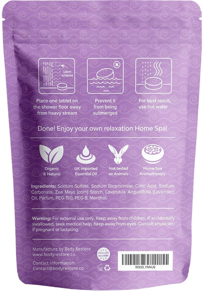BodyRestore Shower Steamers (Pack of 15) Gifts for Women and Men - Lavender Essential Oil Scented Aromatherapy Shower Bomb, Nighttime Relaxation & Unwind Shower Tablets Arts & Entertainment > Party & Celebration > Gift Giving Body Restore   