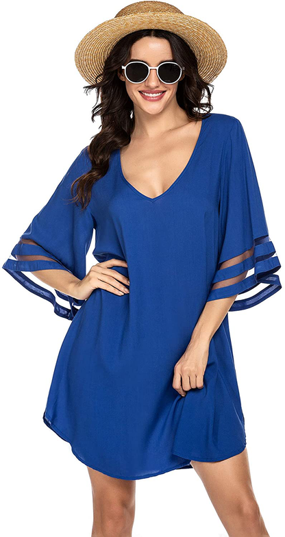 Ekouaer Women'S Swim Cover Ups for Beach Swimwear, Summer Casual Loose Sun Dress Apparel & Accessories > Clothing > Swimwear Kylie Max   