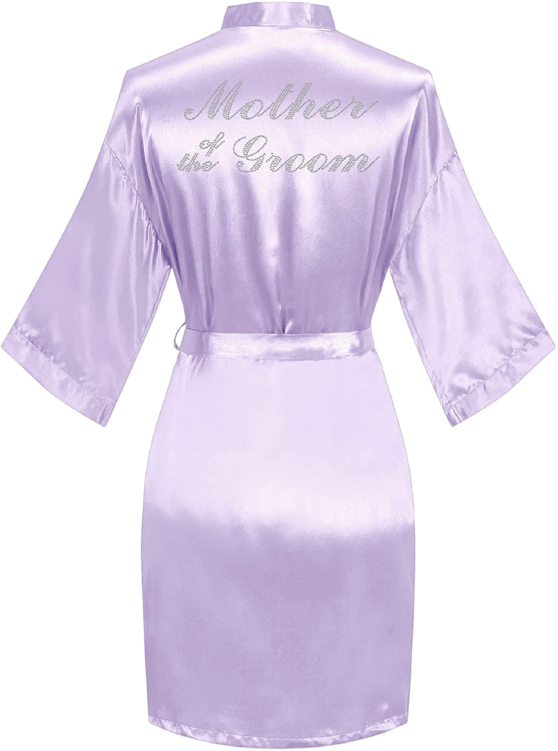Sunshinemall Women'S Satin Kimono Robes with Rhinestones Bride Bridesmaid Short Sleepwear Wedding Dressing Gown Apparel & Accessories > Clothing > Sleepwear & Loungewear > Robes sunshinemall   