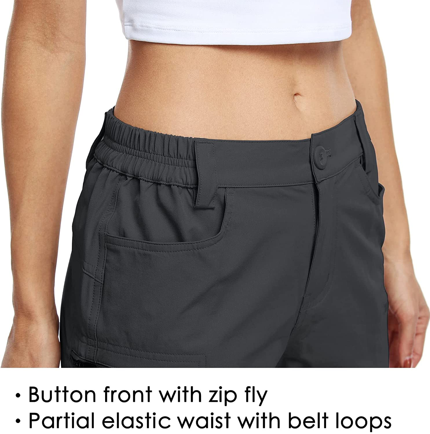 Willit Women'S Hiking Cargo Shorts Stretch Golf Active Shorts Outdoor Summer Shorts with Pockets Water Resistant 5" Apparel & Accessories > Clothing > Shorts Kylie Max   