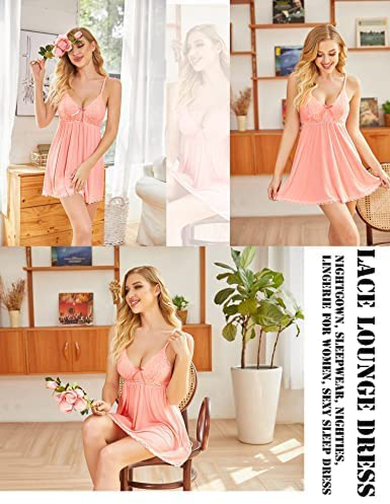Avidlove Women'S Chemise Nightgown Babydoll Soft Sleepwear Lace Lounge Dress Apparel & Accessories > Clothing > Underwear & Socks > Lingerie Kylie Max   