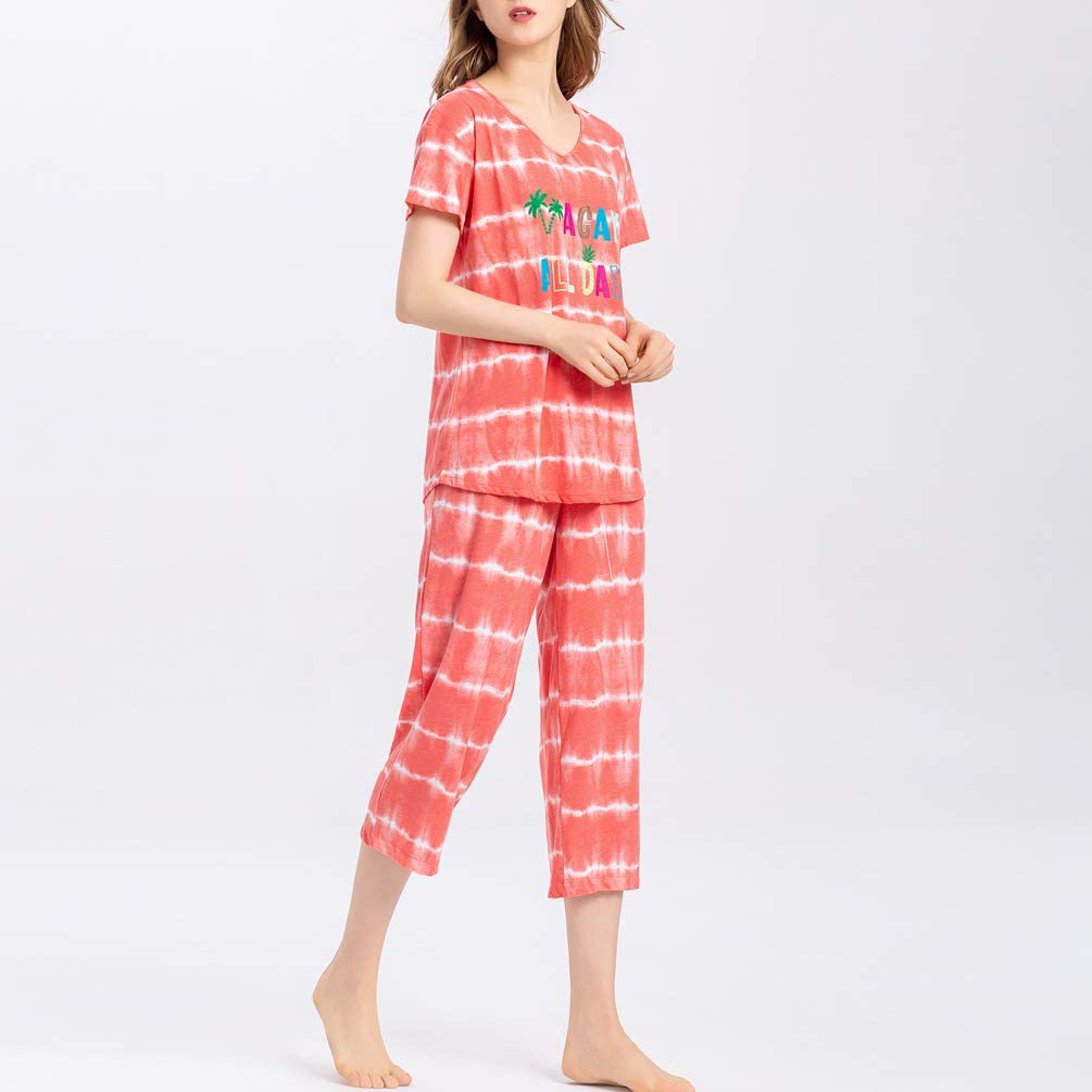 ENJOYNIGHT Women'S Sleepwear Tops with Capri Pants Pajama Sets Apparel & Accessories > Clothing > Sleepwear & Loungewear > Pajamas Kylie Max   
