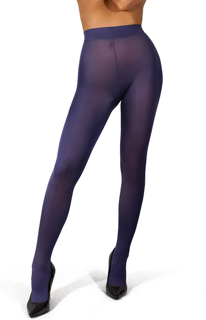 Sofsy Opaque Microfibre Tights for Women - Invisibly Reinforced - Footed Pantyhose High Waist for Women 40Den [Made in Italy] Apparel & Accessories > Clothing > Underwear & Socks > Shapewear KYLIE MAX Blue Medium 