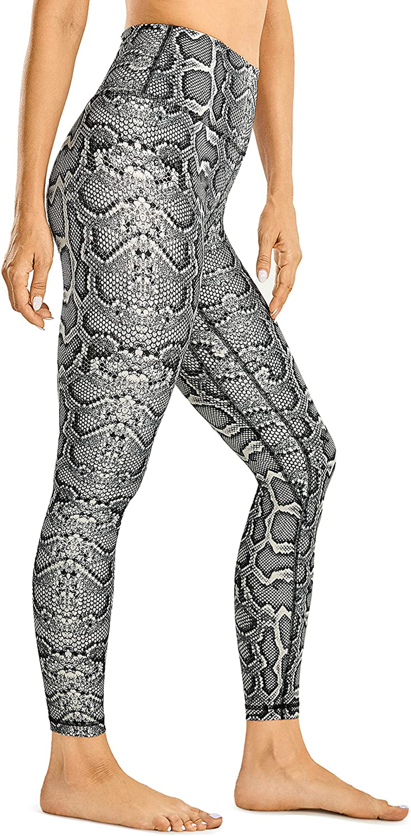 CRZ YOGA Women's Naked Feeling Yoga Pants 25 Inches - 7/8 High Waisted Workout Leggings Apparel & Accessories > Clothing > Activewear CRZ YOGA Pale Yellow Serpentine X-Small 