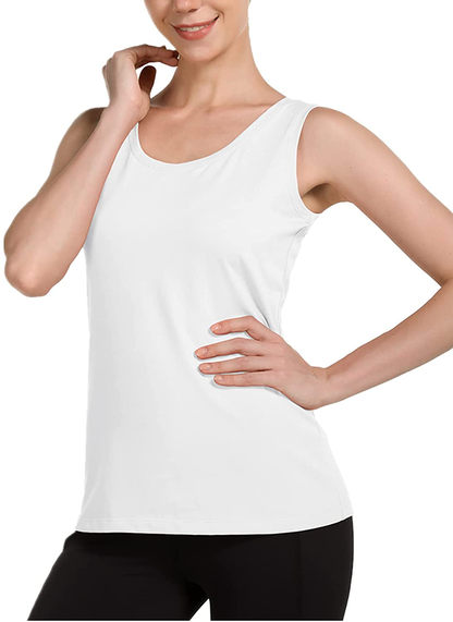 BALEAF Women'S Wide Strap Cotton Workout Tank Tops Yoga Crewneck Sleeveless Shirts Apparel & Accessories > Clothing > Activewear Kylie Max   