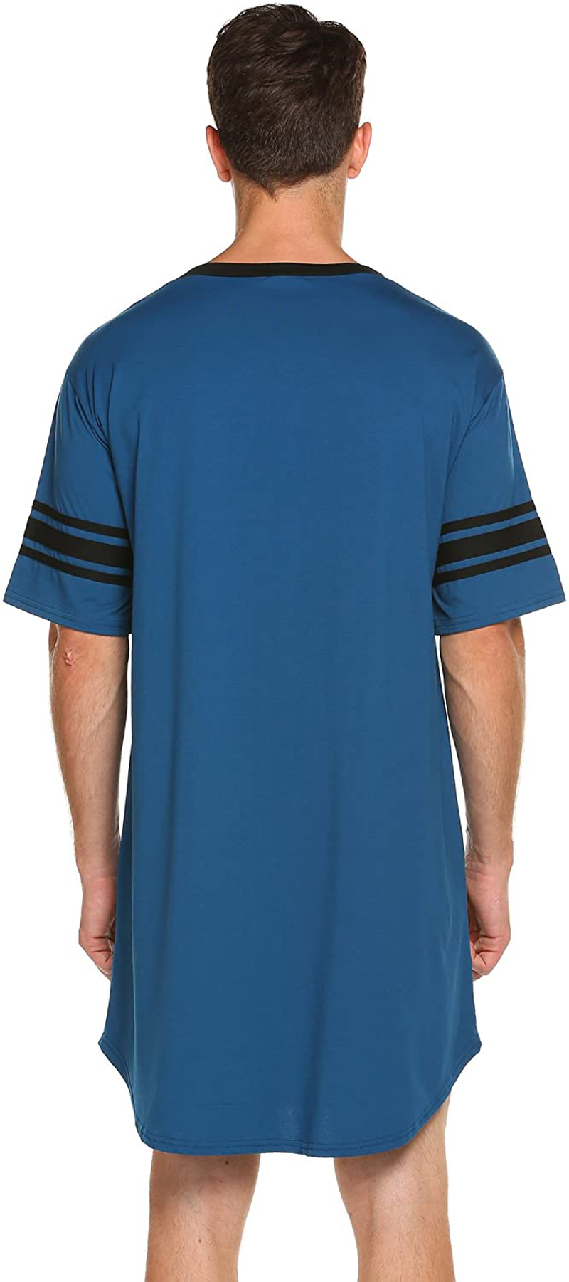Ekouaer Men'S Nightshirt, Cotton Nightwear Comfy Big&Tall V Neck Short Sleeve Soft Loose Pajama Sleep Shirt Apparel & Accessories > Clothing > Sleepwear & Loungewear > Nightgowns Kylie Max   