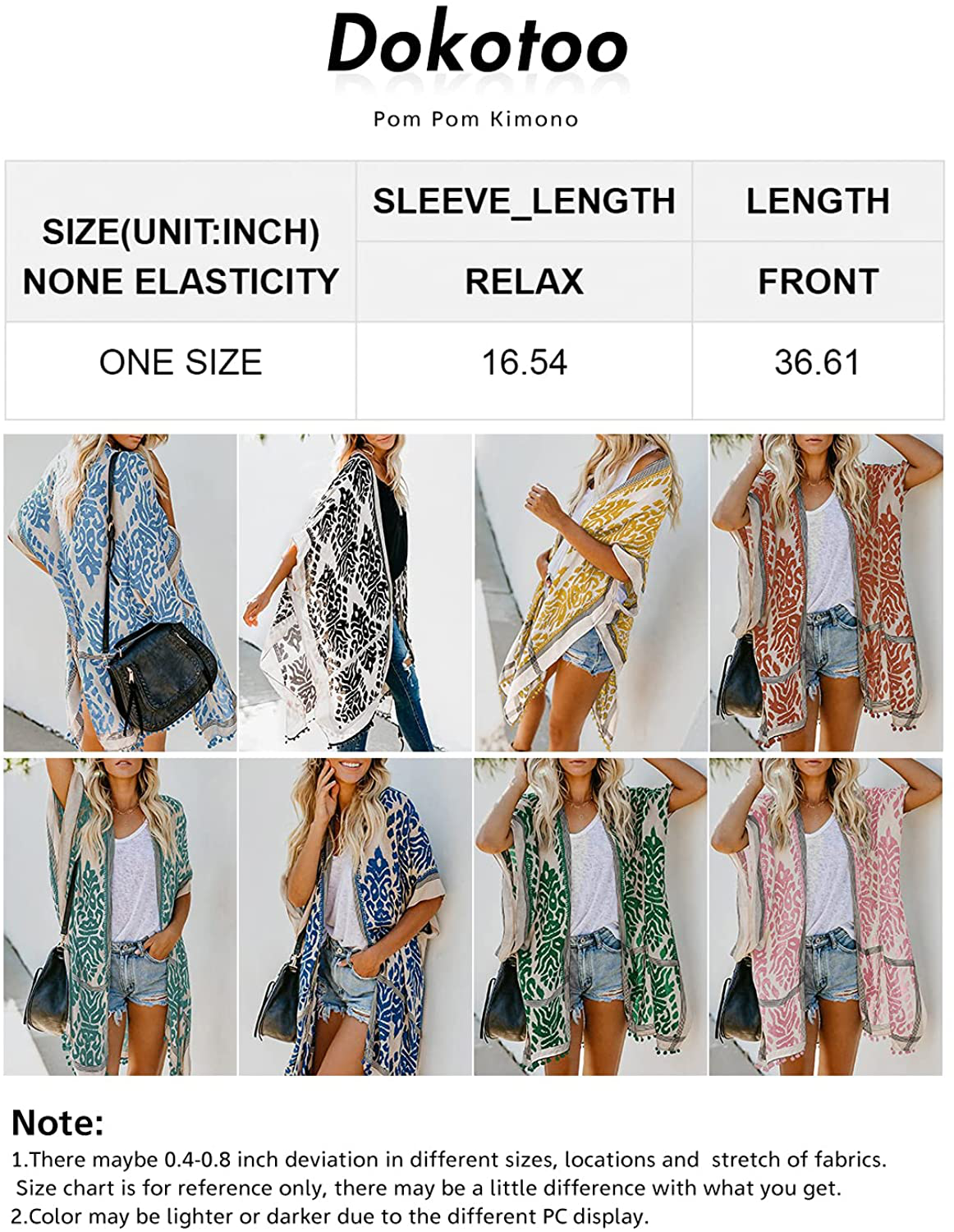 Dokotoo Womens 2022 Fashion Summer Print Kimono Casual Cardigans Loose Cover Ups Apparel & Accessories > Clothing > Swimwear Kylie Max   