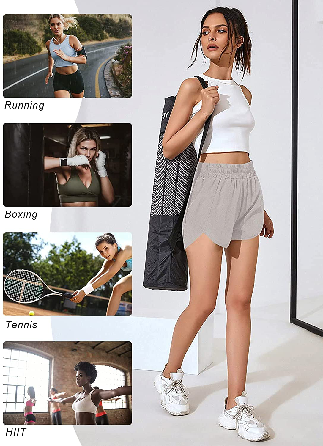 Blooming Jelly Womens High Waisted Running Shorts Athletic Workout Shorts Quick Dry Pants with Zipper Pocket Apparel & Accessories > Clothing > Shorts Kylie Max   