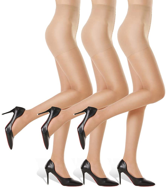 G&Y 3 Pairs Women'S Sheer Tights - 20D Control Top Pantyhose with Reinforced Toes Apparel & Accessories > Clothing > Underwear & Socks > Shapewear G&Y Nude Medium 