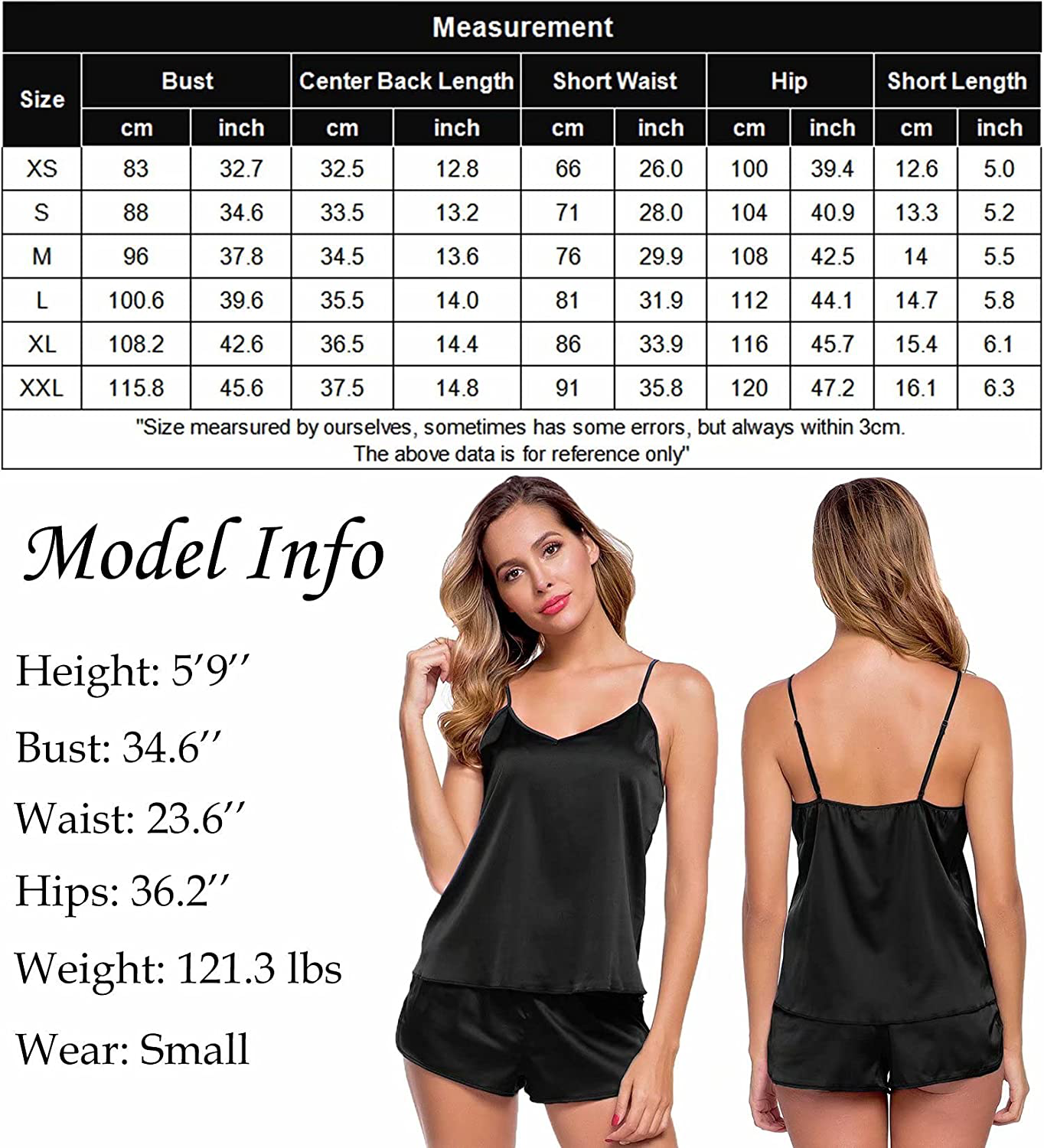 SWOMOG Womens Sexy Lingerie Silk Satin Pajamas Cami Shorts Set Sleepwear Apparel & Accessories > Clothing > Sleepwear & Loungewear Kylie Max   