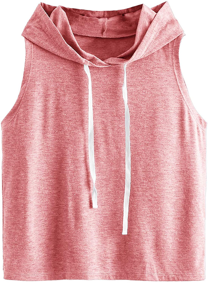 Sweatyrocks Women'S Summer Sleeveless Hooded Tank Top T-Shirt for Athletic Exercise Relaxed Breathable Apparel & Accessories > Clothing > Activewear Kylie Max   