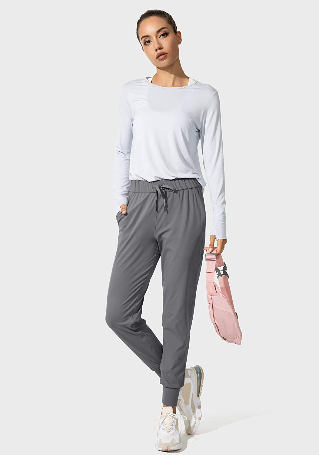 SANTINY Women'S Joggers Pants with Pockets Drawstring Running Sweatpants for Women Lounge Workout Jogging Apparel & Accessories > Clothing > Activewear Kylie Max   