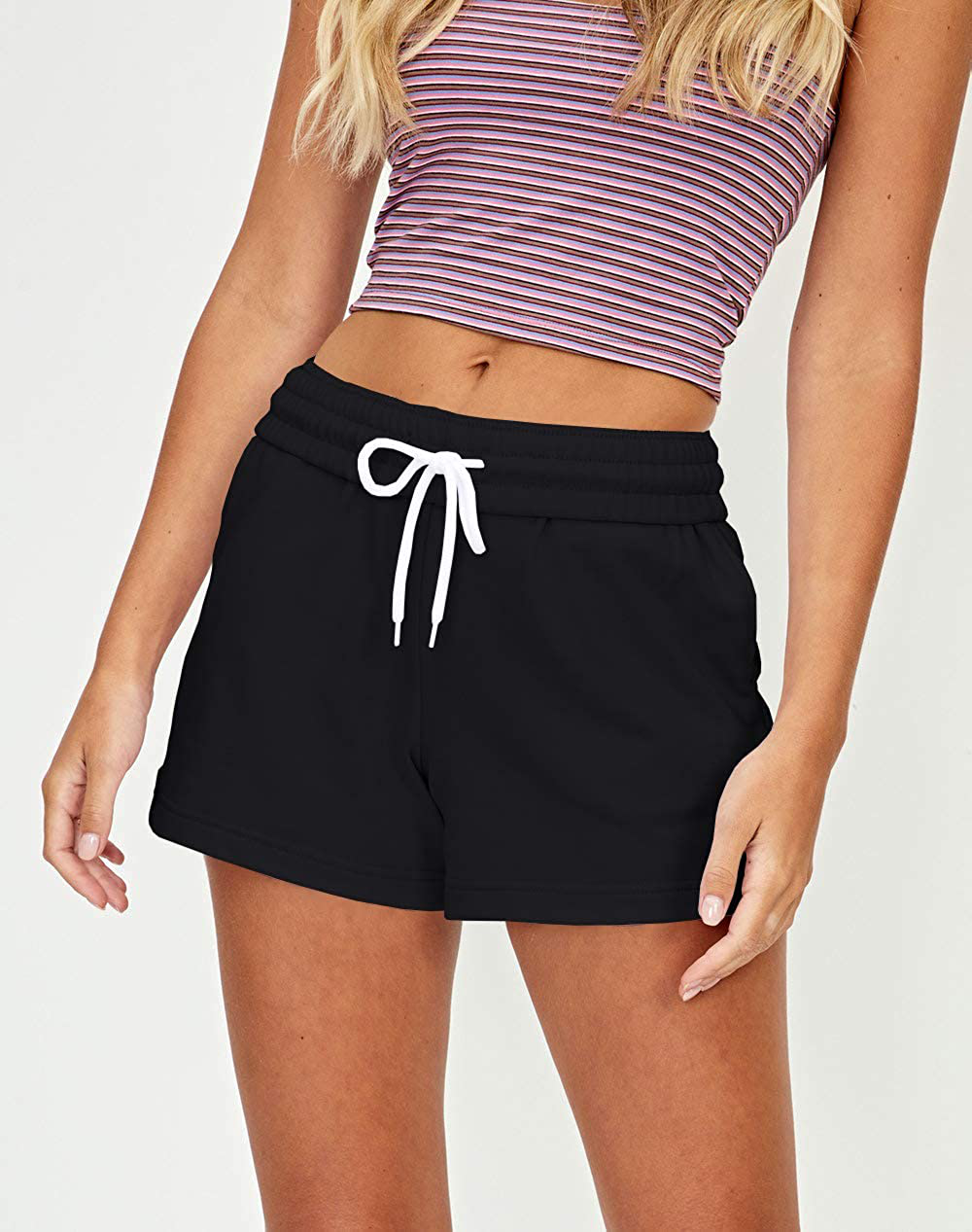 AUTOMET Womens Sweat Shorts Summer Casual High Waisted Athletic Shorts Comfy Lounge Running Shorts Gym Shorts with Pockets Apparel & Accessories > Clothing > Shorts Kylie Max   