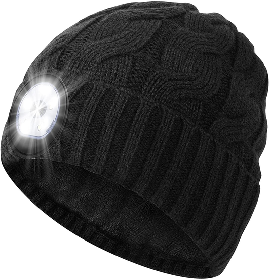 Gifts for Men Beanie Hat with Light - Christmas Stocking Stuffers Dad Gifts for Women Husband Boyfriend Brother Him Grandpa Headlamp Warm Winter Cap, Flashlight Hat for Fishing Running Camping Arts & Entertainment > Party & Celebration > Gift Giving WINCHY   