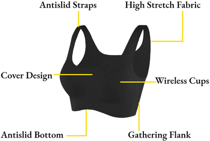UOTJCNR Women'S Seamless Wireless Invisible Bra Comfy Sleep Bras Thin Soft Daily Bras for Yoga Sport Apparel & Accessories > Clothing > Underwear & Socks > Bras Kylie Max   