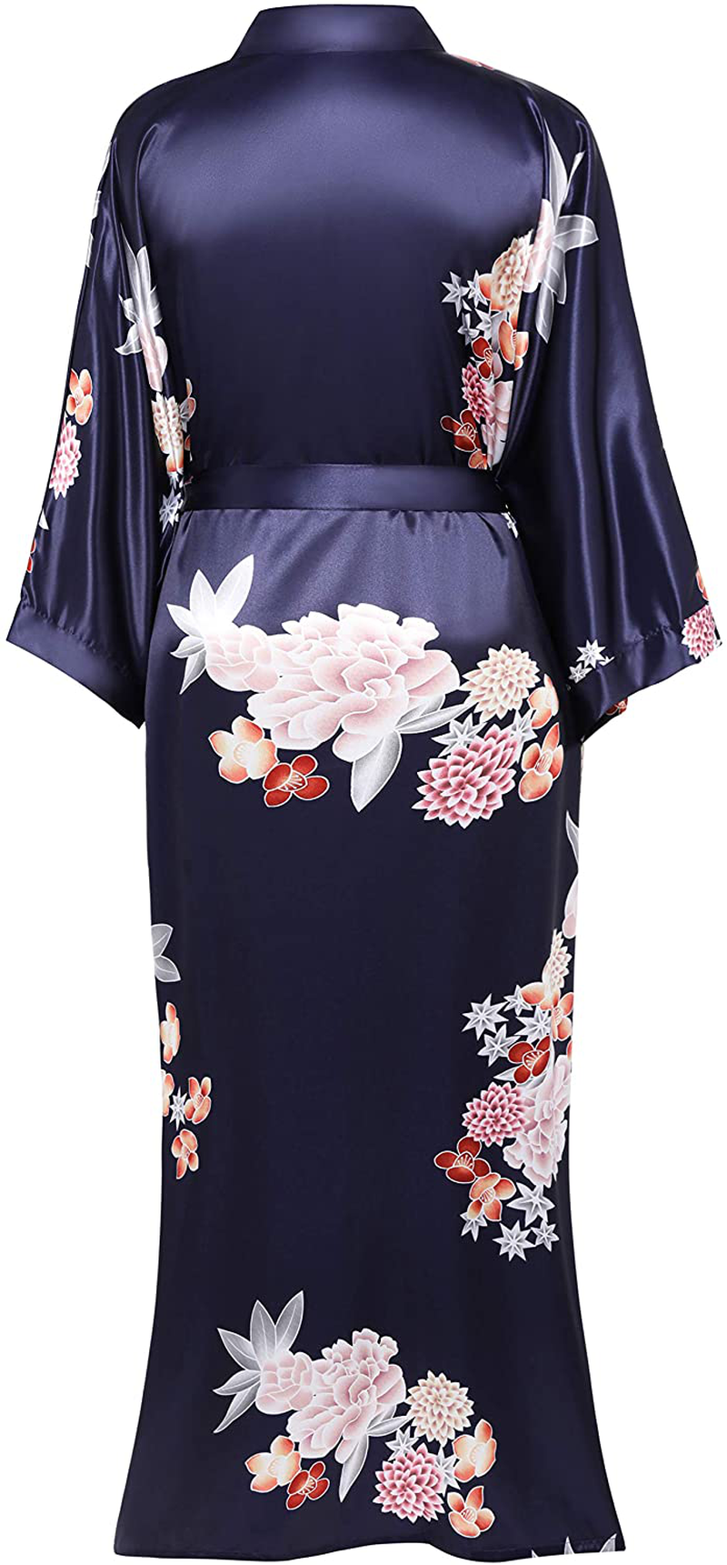 BABEYOND Long Kimono Robe plus Size Floral Satin Robes plus Size Kimono Cover up Loose Cardigan Top Bachelorette Party Robe Apparel & Accessories > Clothing > Sleepwear & Loungewear > Robes KYLIE MAX   