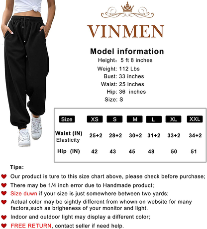 VINMEN Cinch Bottom Sweatpants for Women with Pockets Apparel & Accessories > Clothing > Activewear Kylie Max   