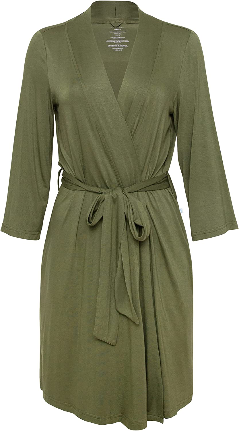 Posh Peanut Mommy Robe for Maternity, Labor Delivery Soft Nursing Lounge Wear, Viscose from Bamboo Apparel & Accessories > Clothing > Sleepwear & Loungewear > Robes Posh Peanut Olive XX-Large 
