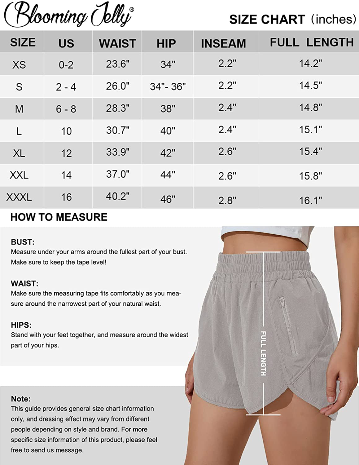 Blooming Jelly Womens High Waisted Running Shorts Athletic Workout Shorts Quick Dry Pants with Zipper Pocket Apparel & Accessories > Clothing > Shorts Kylie Max   