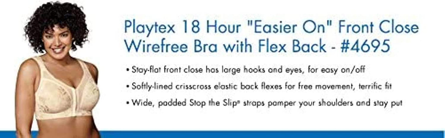 Playtex Women'S 18 Hour Front-Close Wirefree Bra W/ Flex Back US4695 Apparel & Accessories > Clothing > Underwear & Socks > Bras Kylie Max   