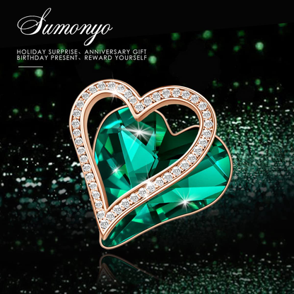 Sumonyo White Gold Plated Love Heart Pendant Necklaces for Women Silver Tone Crystals Birthstone Jewelry Gifts for Women Mother's Day Birthday Anniversary Day Party Arts & Entertainment > Party & Celebration > Gift Giving Sumonyo   