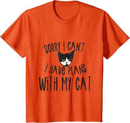 Sorry I can't I have plans with my Cat T-Shirt Arts & Entertainment > Party & Celebration > Gift Giving Caterpillar Orange Youth Kids 8