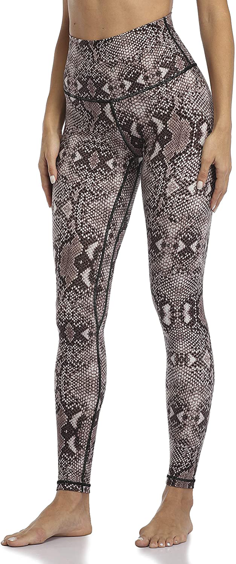 Colorfulkoala Women's High Waisted Pattern Leggings Full-length Yoga Pants Apparel & Accessories > Clothing > Activewear Colorfulkoala Khaki Snake Print X-Small 