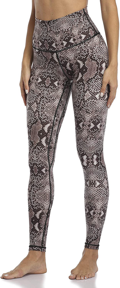 Colorfulkoala Women's High Waisted Pattern Leggings Full-length Yoga Pants Apparel & Accessories > Clothing > Activewear Colorfulkoala Khaki Snake Print X-Small 