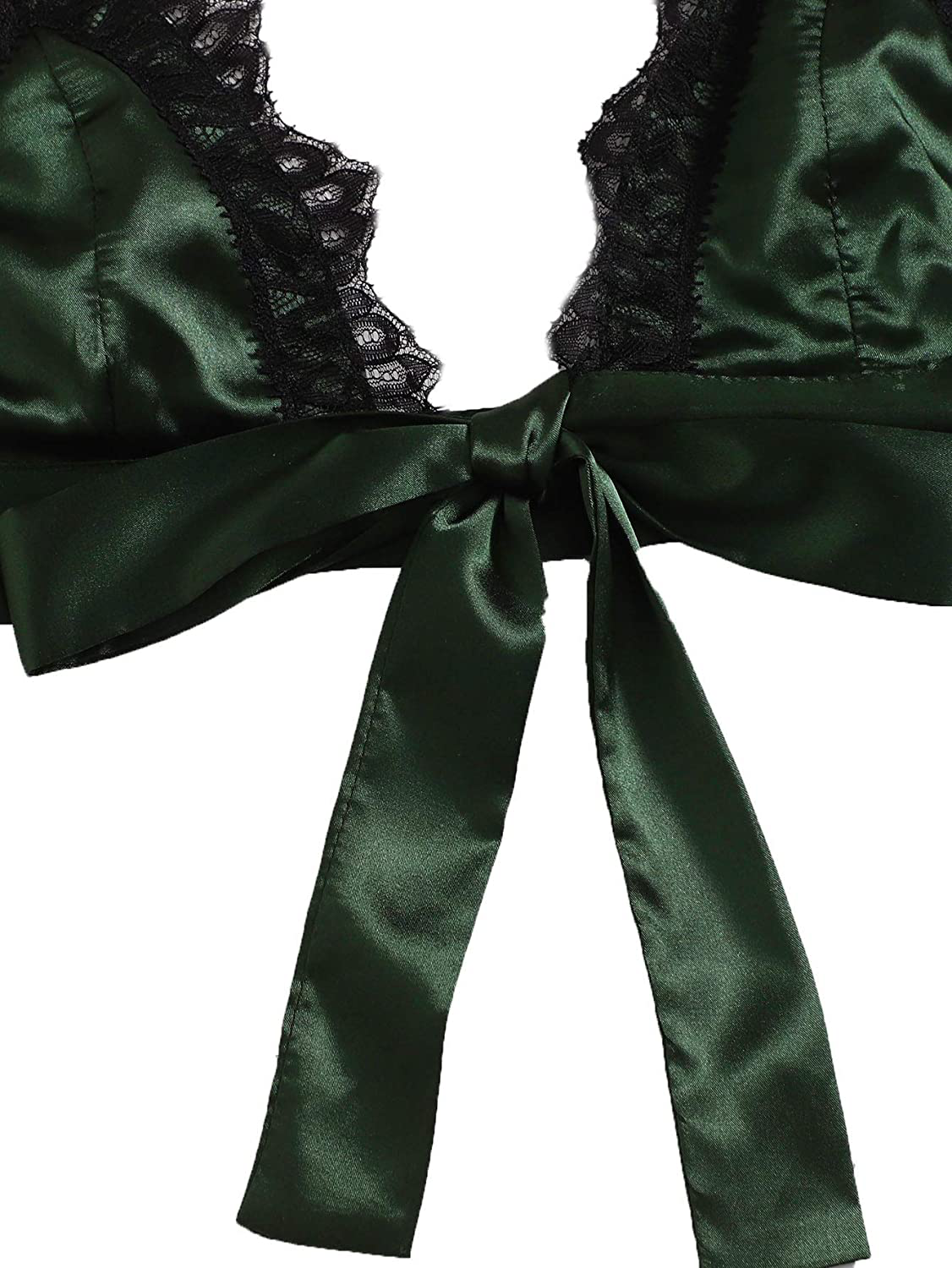 Sweatyrocks Women'S Lace Trim Underwear Lingerie Straps Bralette and Panty Set Apparel & Accessories > Clothing > Sleepwear & Loungewear Kylie Max   