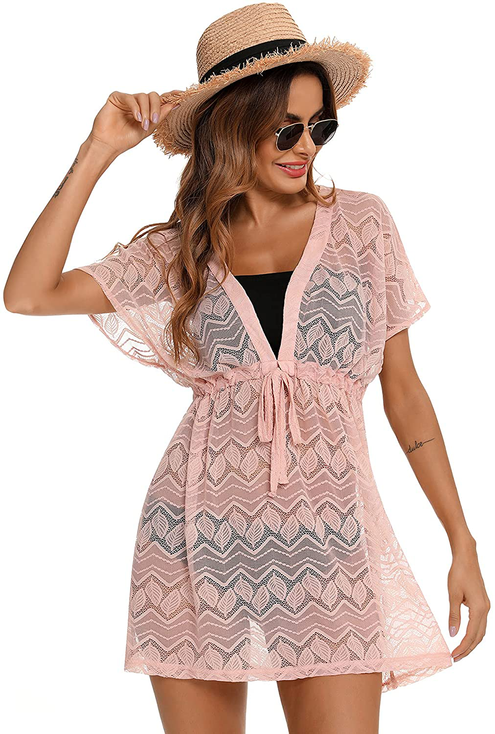 EISHOPEER Women'S Bathing Suit Cover Ups Sexy Swimwear Lace Beach Bikini Cover-Ups Apparel & Accessories > Clothing > Swimwear Kylie Max   