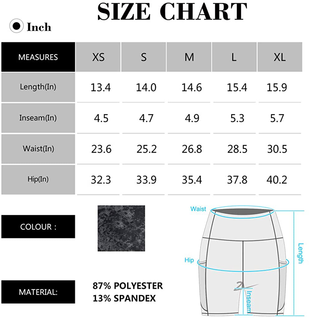 Dragon Fit High Waist Yoga Shorts for Women with 2 Side Pockets Tummy Control Running Home Workout Shorts Apparel & Accessories > Clothing > Shorts Kylie Max   