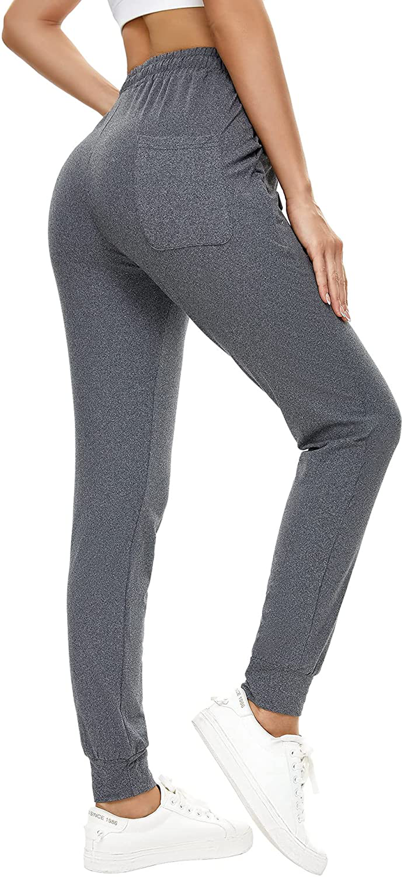 BATHRINS Women Tapered Joggers with Pockets – Casual Yoga High Waist Sweatpants Apparel & Accessories > Clothing > Activewear Kylie Max   