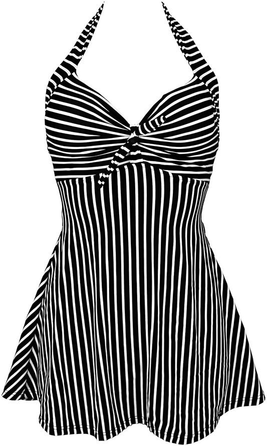 COCOSHIP Vintage Sailor Pin up Swimsuit Retro One Piece Skirtini Cover up Swimdress(Fba) Apparel & Accessories > Clothing > Swimwear Kylie Max   