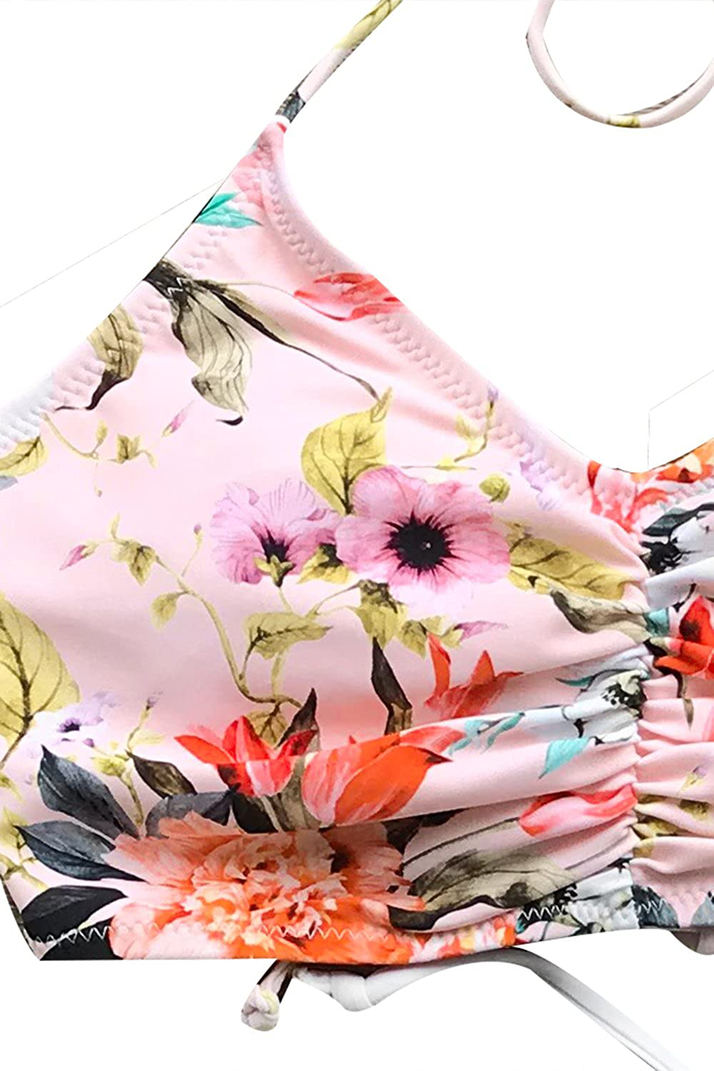 CUPSHE Women’S Bikini Swimsuit Floral Print Halter Lace up Two Piece Bathing Suit  Kylie Max   