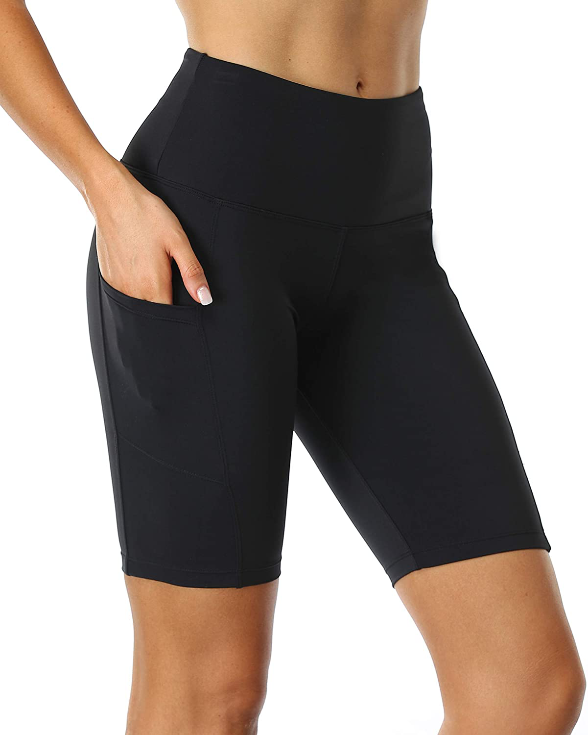 Oalka Women'S Short Yoga Side Pockets High Waist Workout Running Shorts Apparel & Accessories > Clothing > Shorts Kylie Max   