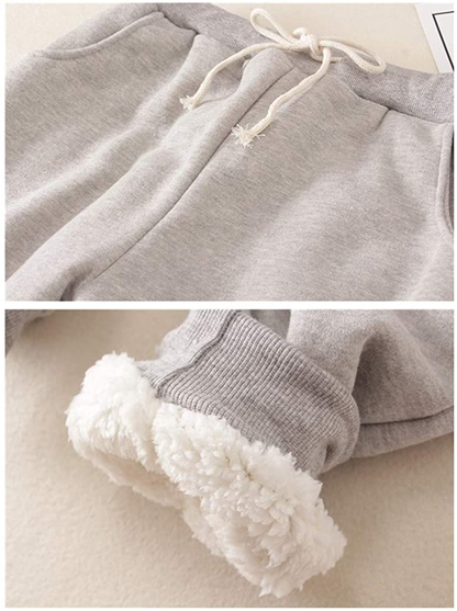 Hesayep Women'S Warm Sherpa Lined Sweatpants Drawstring Athletic Jogger Fleece Pants with Pockets Apparel & Accessories > Clothing > Activewear Kylie Max   